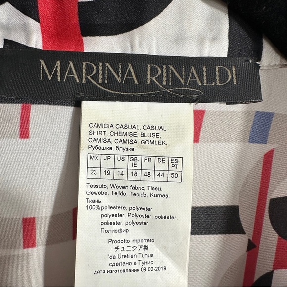 Vintage Maria Rinaldi "alphabet" tunic top, size 14, polyester, office, teacher - Picture 2 of 11